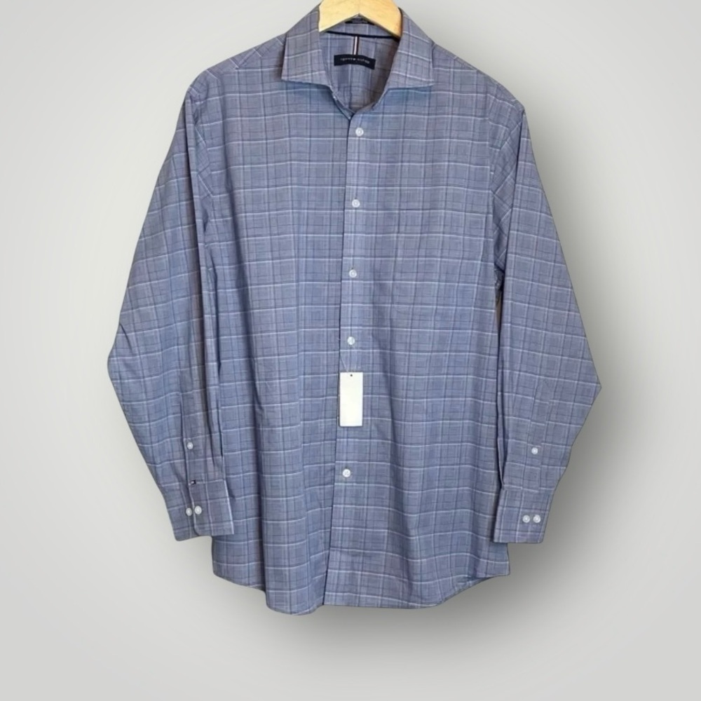𝅺Tommy Hilfiger | Plaid Button Front Shirt Long Sleeve Regular Fit Wrinkle Free - Picture 2 of 9